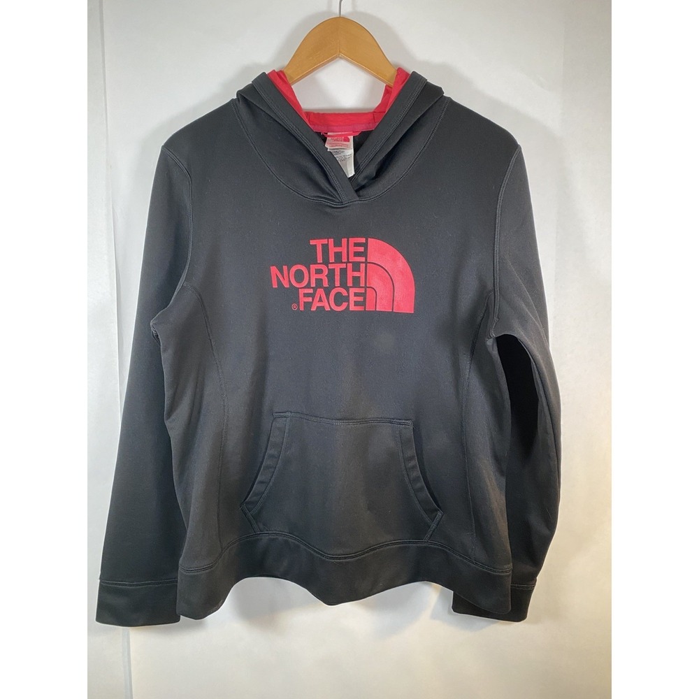 The North Face Womens Black Pink Hoodie Sweatshirt Pullover size XL
